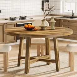Store Tribesigns 47" Dining Table, Farmhouse Kitchen Table Dinner Table for 4 - 6 People