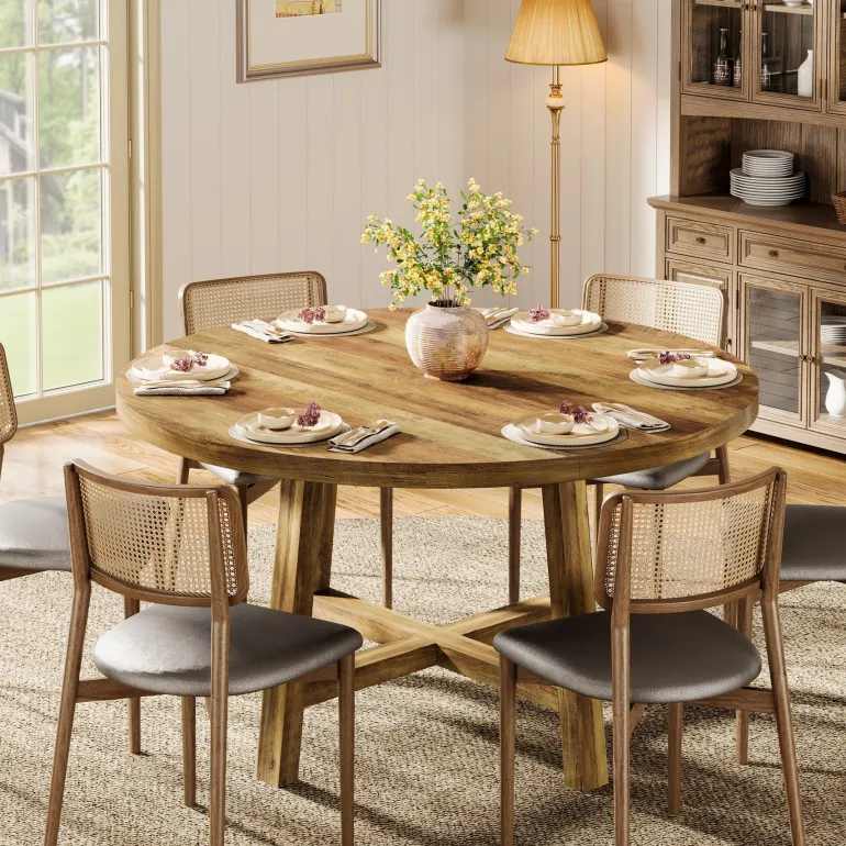 Store Tribesigns 47" Dining Table, Farmhouse Kitchen Table Dinner Table for 4 - 6 People
