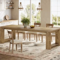 Discount Tribesigns 86" Dining Table, Farmhouse Kitchen Dinner Table For 8 - 10 People