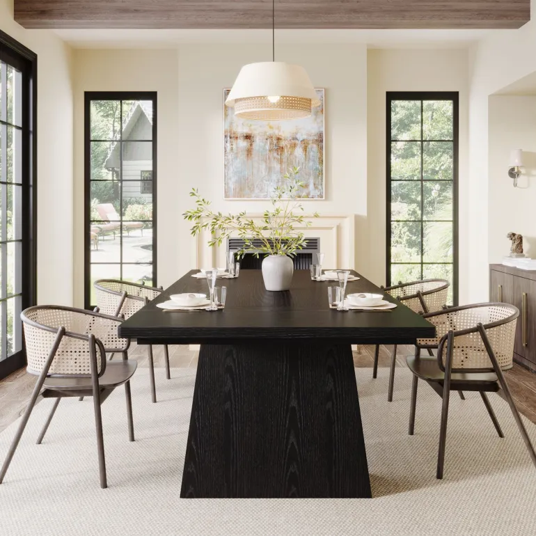 Clearance Tribesigns 63" Dining Table, Farmhouse Wood Kitchen Table for 6 People