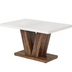 Outlet Tribesigns 47" Dining Table, Farmhouse Wooden Kitchen Dinner Table with Duty Pedestal