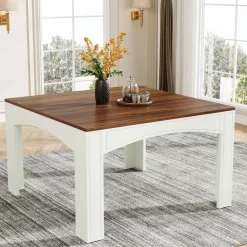 Fashion Tribesigns 39" Dining Table, Farmhouse Wood Kitchen Table Dinner Table for 4