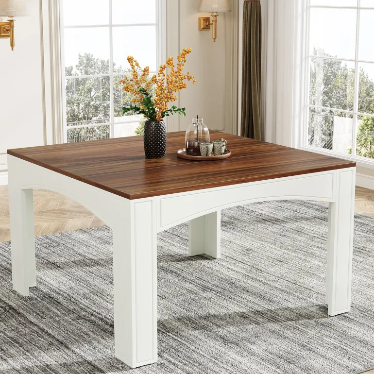Fashion Tribesigns 39" Dining Table, Farmhouse Wood Kitchen Table Dinner Table for 4