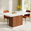 Cheap Tribesigns 47" Dining Table for 4, Rectangular Dinner Table with Faux Marble Top