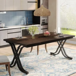Shop Tribesigns 63" Dining Table, Large Wood Kitchen Table for 4 - 6 People