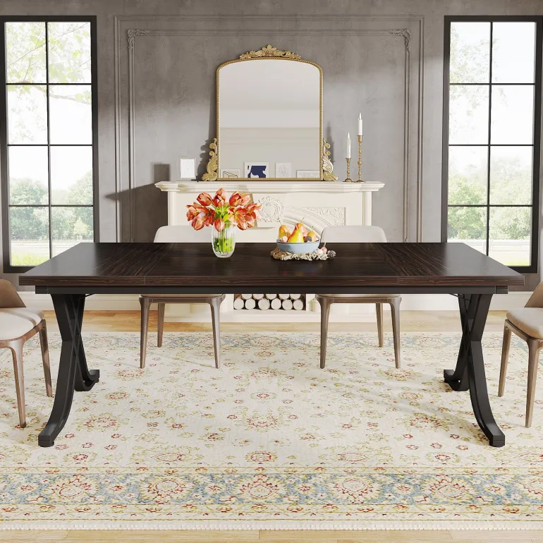 Shop Tribesigns 63" Dining Table, Large Wood Kitchen Table for 4 - 6 People
