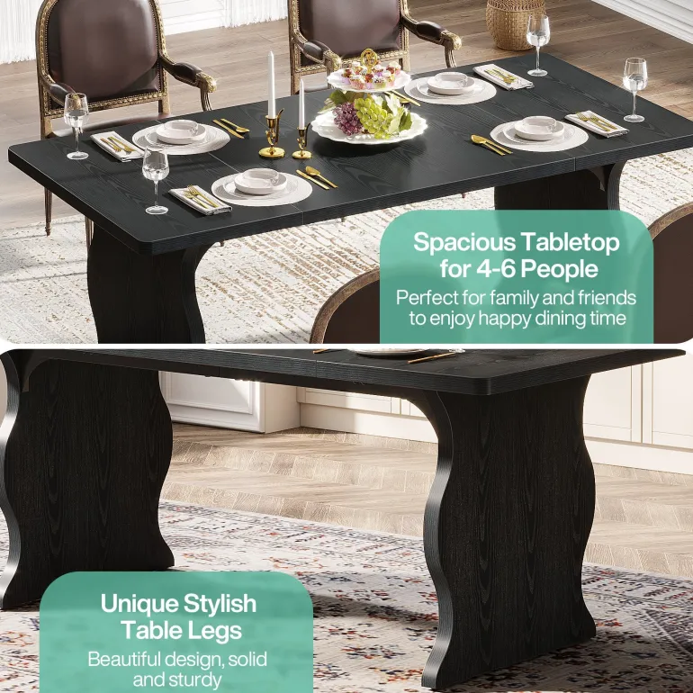 Best Tribesigns 63" Dining Table, Modern Rectangular Kitchen Table for 4-6