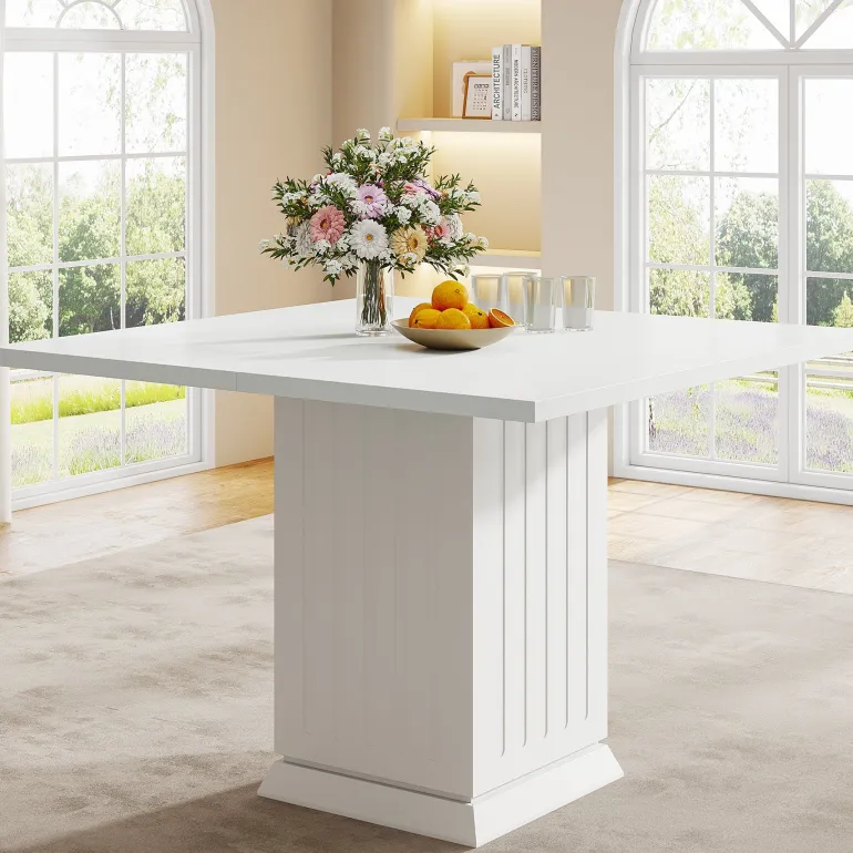 Best Sale Tribesigns 35" Dining Table, Modern Square Kitchen Table for 4