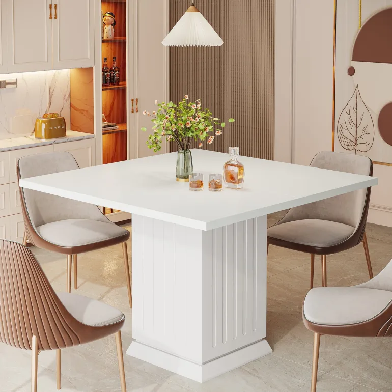 Best Sale Tribesigns 35" Dining Table, Modern Square Kitchen Table for 4