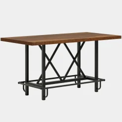Fashion Tribesigns 63" Dining Table, Rectangular Kitchen Table for 6 People