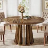 Outlet Tribesigns 47" Dining Table, Round Kitchen Table For 4 - 6 People