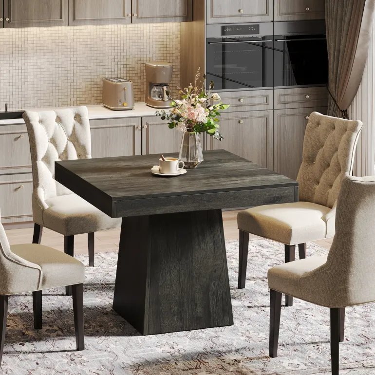 Store Tribesigns 31.5" Dining Table, Square Farmhouse Kitchen Table Dinner Table