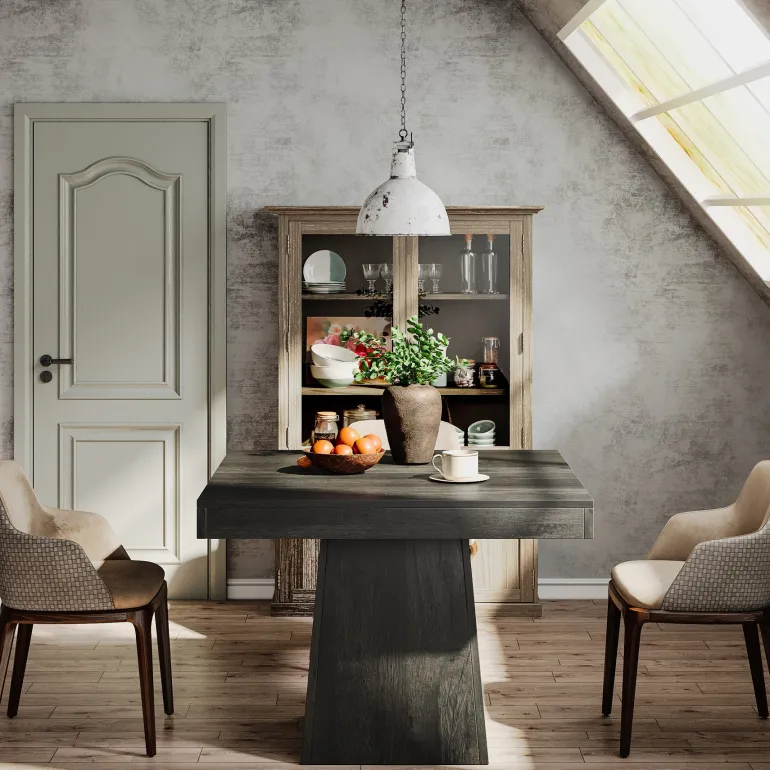 Store Tribesigns 31.5" Dining Table, Square Farmhouse Kitchen Table Dinner Table