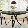 Fashion Tribesigns 47" Dining Table, Wood Circle Kitchen Table for 4