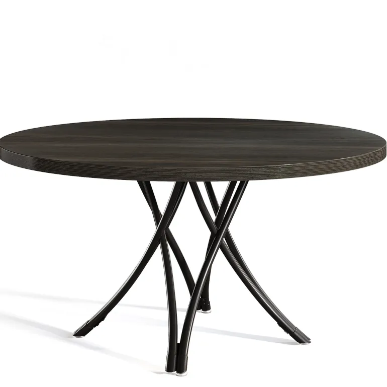 Fashion Tribesigns 47" Dining Table, Wood Circle Kitchen Table for 4