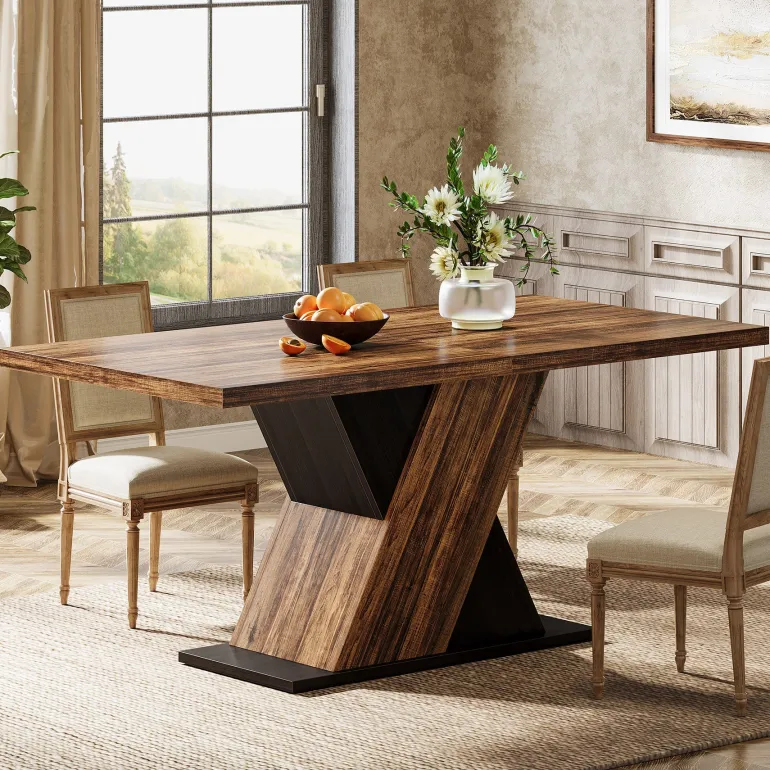 Best Tribesigns 55" Dining Table, Wood Kitchen Dinner Table for 4 - 6
