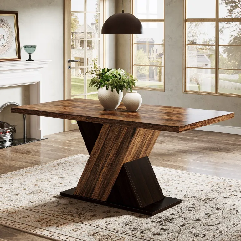 Best Tribesigns 55" Dining Table, Wood Kitchen Dinner Table for 4 - 6