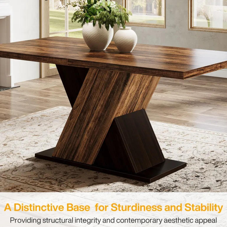 Best Tribesigns 55" Dining Table, Wood Kitchen Dinner Table for 4 - 6