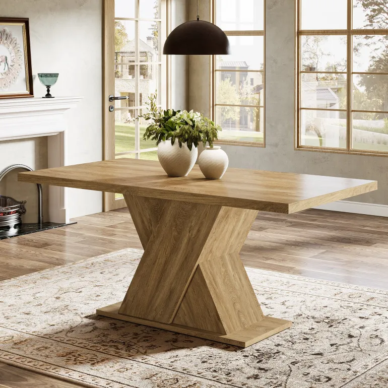Best Tribesigns 55" Dining Table, Wood Kitchen Dinner Table for 4 - 6
