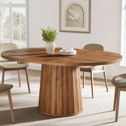 New Tribesigns 55" Dining Table, Wood Oval Kitchen Dinner Table