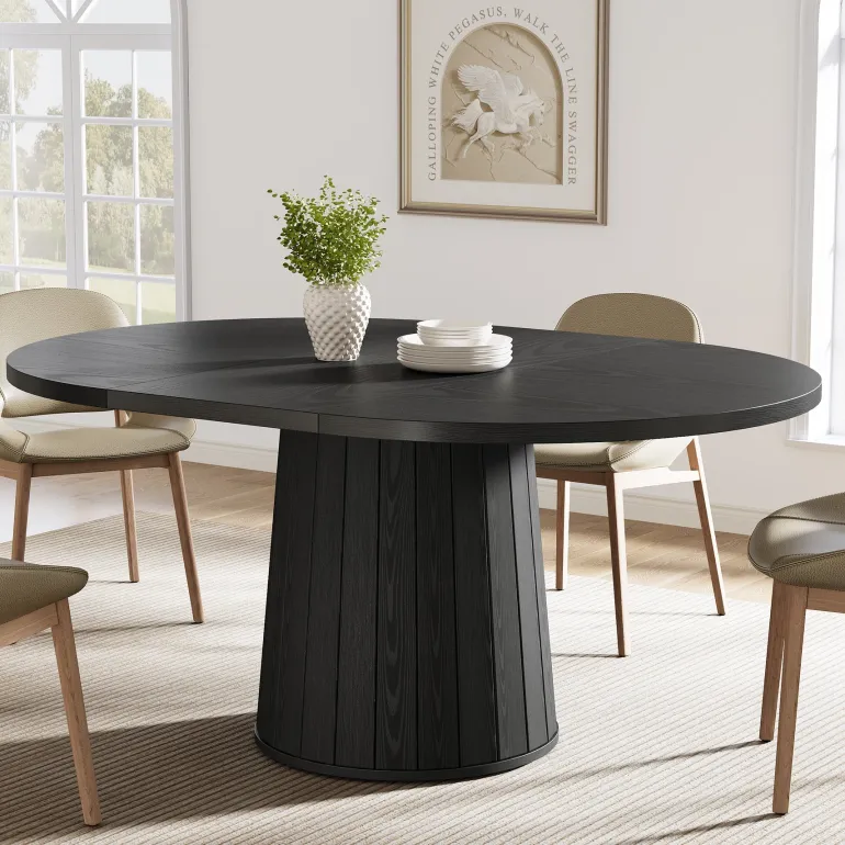 New Tribesigns 55" Dining Table, Wood Oval Kitchen Dinner Table