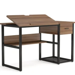 Sale Tribesigns 47.2" Drafting Table, Drawing Computer Desk with Storage Drawers