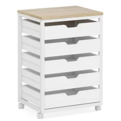 Flash Sale Tribesigns 5/7 Drawer Chest, Wood Storage Dresser Cabinet with Wheels