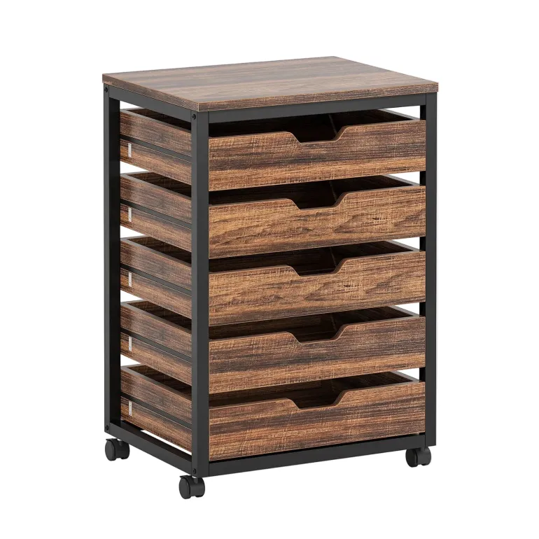 Flash Sale Tribesigns 5/7 Drawer Chest, Wood Storage Dresser Cabinet with Wheels