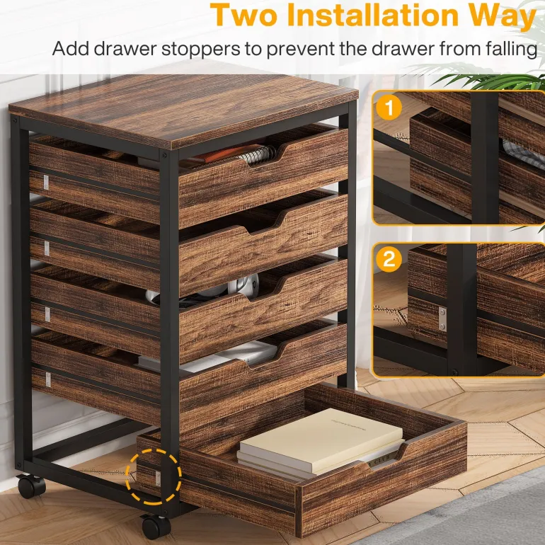 Flash Sale Tribesigns 5/7 Drawer Chest, Wood Storage Dresser Cabinet with Wheels