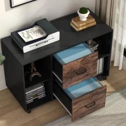 Fashion Tribesigns 2 Drawer File Cabinet, Large Mobile Filing Cabinet for Letter Size