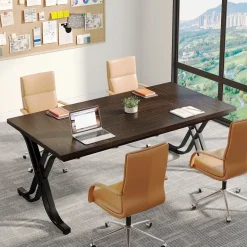 Outlet Tribesigns 63" Executive Desk Computer Desk with Metal Frame for Home Office