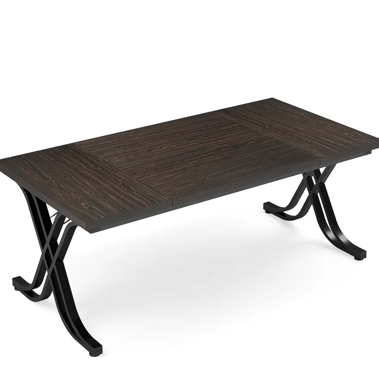 Outlet Tribesigns 63" Executive Desk Computer Desk with Metal Frame for Home Office