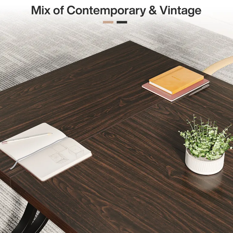 Outlet Tribesigns 63" Executive Desk Computer Desk with Metal Frame for Home Office