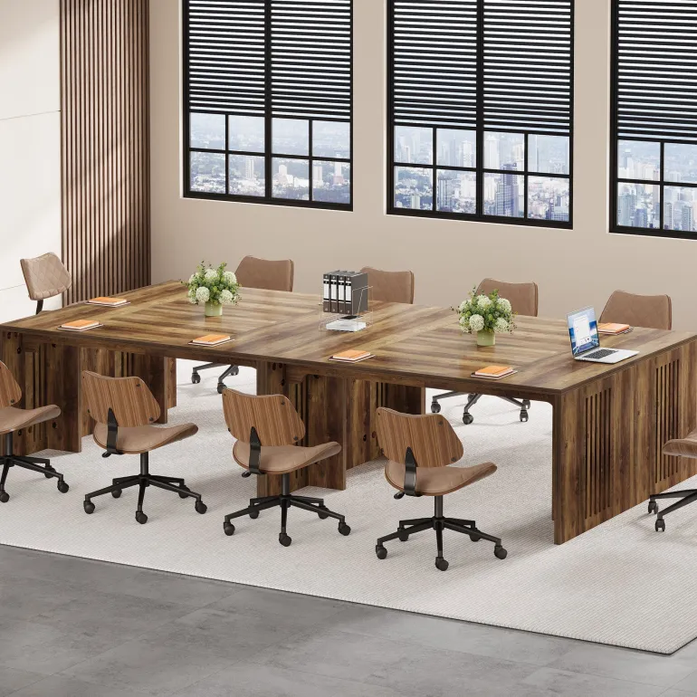 Flash Sale Tribesigns 63" Executive Desk, Farmhouse Computer Writing Conference Table