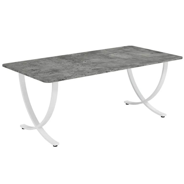 Store Tribesigns 63" Executive Desk, Faux Marble Computer Desk Meeting Table