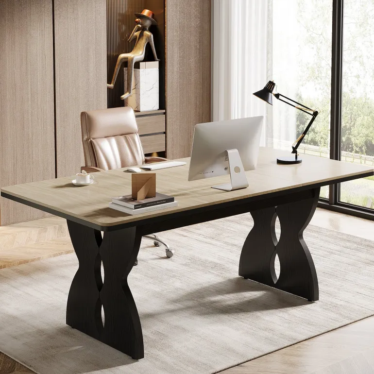 Shop Tribesigns 70.8" Executive Desk, Heavy - duty Computer Desk Office Desk