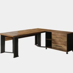 Sale Tribesigns 70.8" Executive Desk, L - Shaped Home Office Desk with File Cabinet