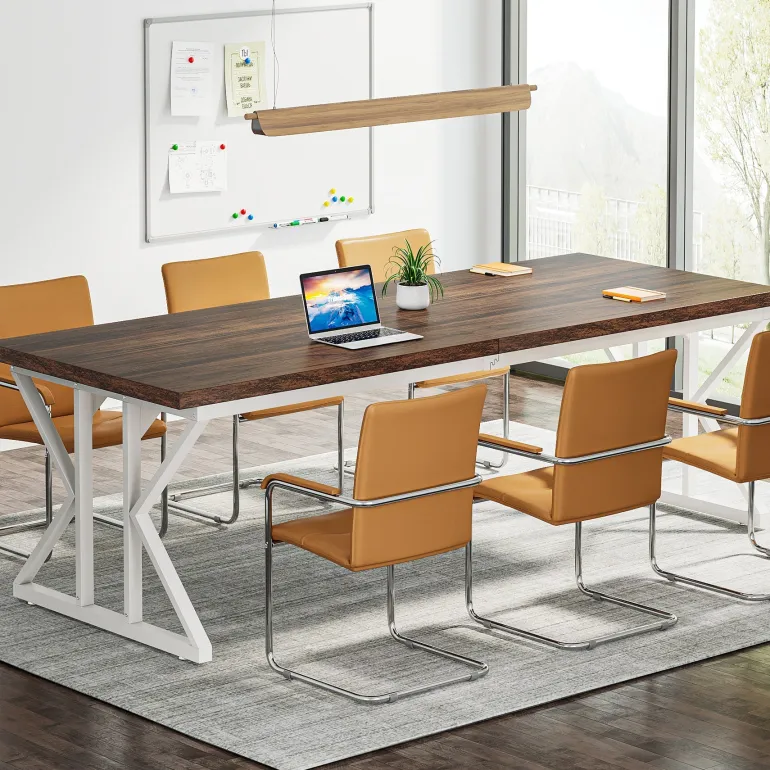 Cheap Tribesigns 78.7" Executive Desk, Large Computer Desk Two Person Desk for Home Office