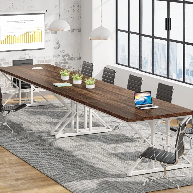 Cheap Tribesigns 78.7" Executive Desk, Large Computer Desk Two Person Desk for Home Office