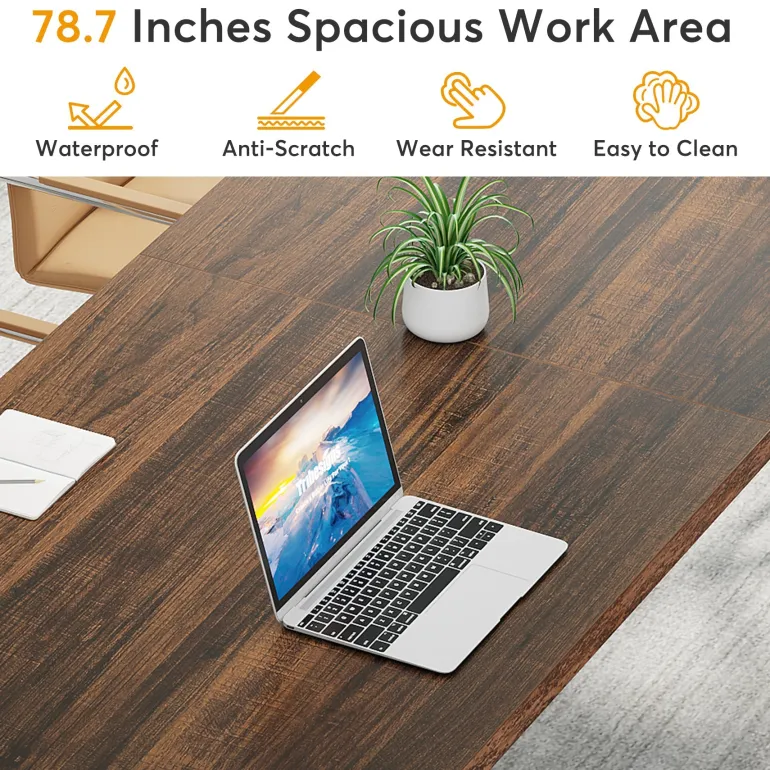 Cheap Tribesigns 78.7" Executive Desk, Large Computer Desk Two Person Desk for Home Office
