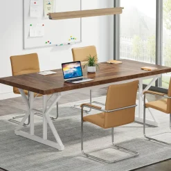 Store Tribesigns 70.8" Executive Desk, Large Computer Office Desk Workstation