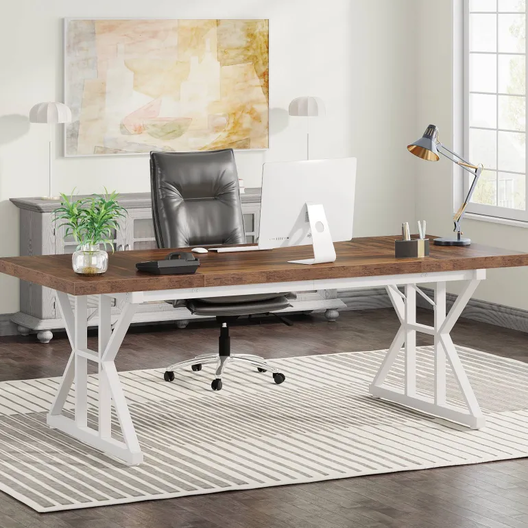 Store Tribesigns 70.8" Executive Desk, Large Computer Office Desk Workstation
