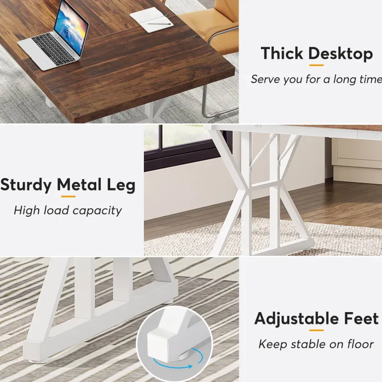 Store Tribesigns 70.8" Executive Desk, Large Computer Office Desk Workstation