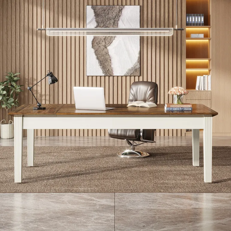 Flash Sale Tribesigns 62" Executive Desk, Large Modern Computer Desk Office Writing Table