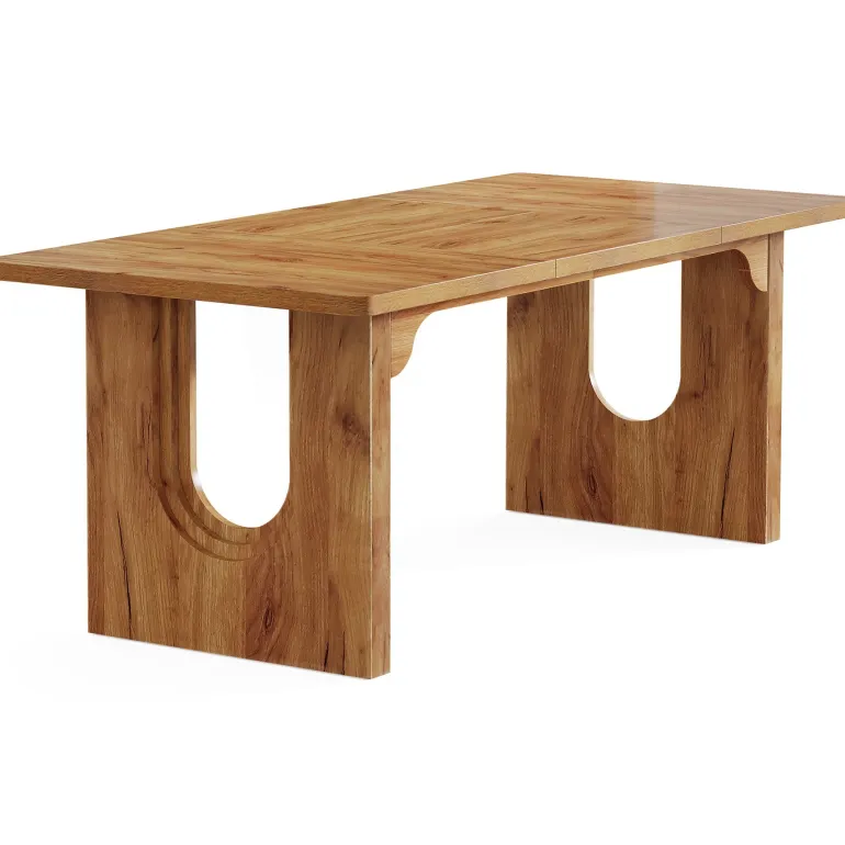 Discount Tribesigns 71" Executive Desk, Modern Computer Desk with Wood Double Pedestal Base