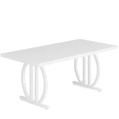 Flash Sale Tribesigns 63" Executive Desk, Modern Computer Desk with Metal Geometric Base