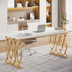 Hot Tribesigns 63" Executive Desk, Modern Computer Desk Conference Room Table