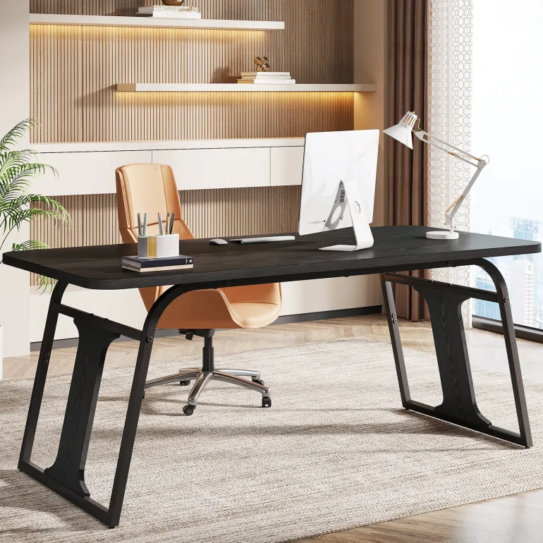 Outlet Tribesigns 63" Executive Desk, Modern Computer Office Desk Writing Table