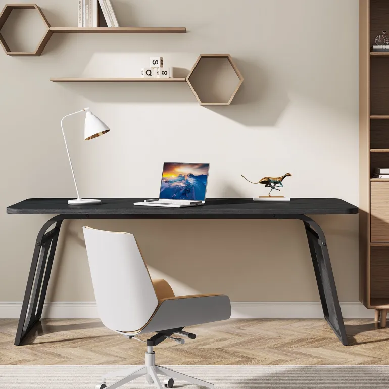 Outlet Tribesigns 63" Executive Desk, Modern Computer Office Desk Writing Table