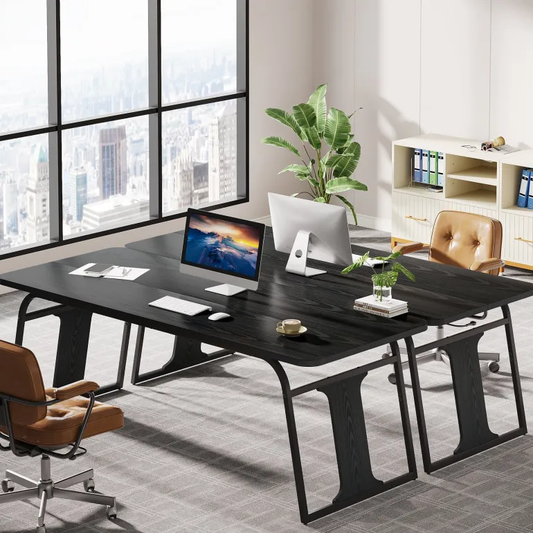 Outlet Tribesigns 63" Executive Desk, Modern Computer Office Desk Writing Table